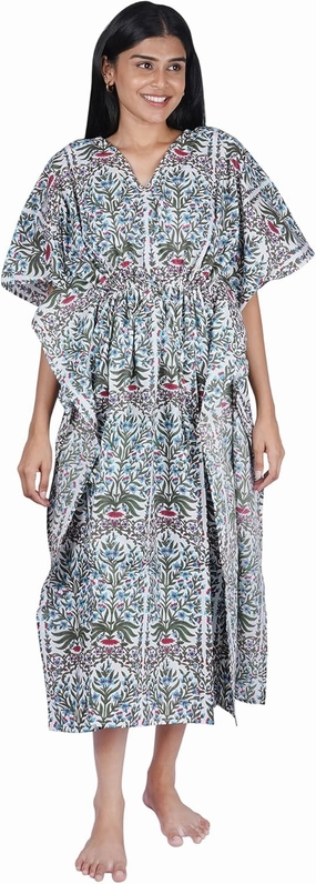 Namaste Trends 100% Cotton Kaftan Beach Swim Cover-Up: Resort Wear Dress for Women