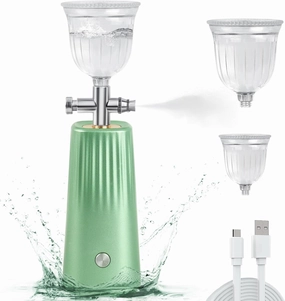 Nano Facial Mister- Portable High Pressure Mist Sprayer with 0.3mm Fine Mist Nozzle, Deep Hydration for Skin Care & Makeup, Rechargeable Mini Atomizer for Essential Water Infusion Spa-Green