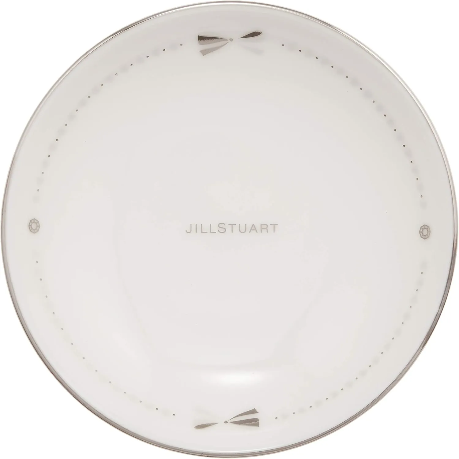 Narumi 41635-33452 Jill Stuart Plate Set, 3.5 inches (9 cm), White, Ribbon Pattern, Stylish, Cute, Wedding Gift, Set of 3, Made in Japan with Gift Box
