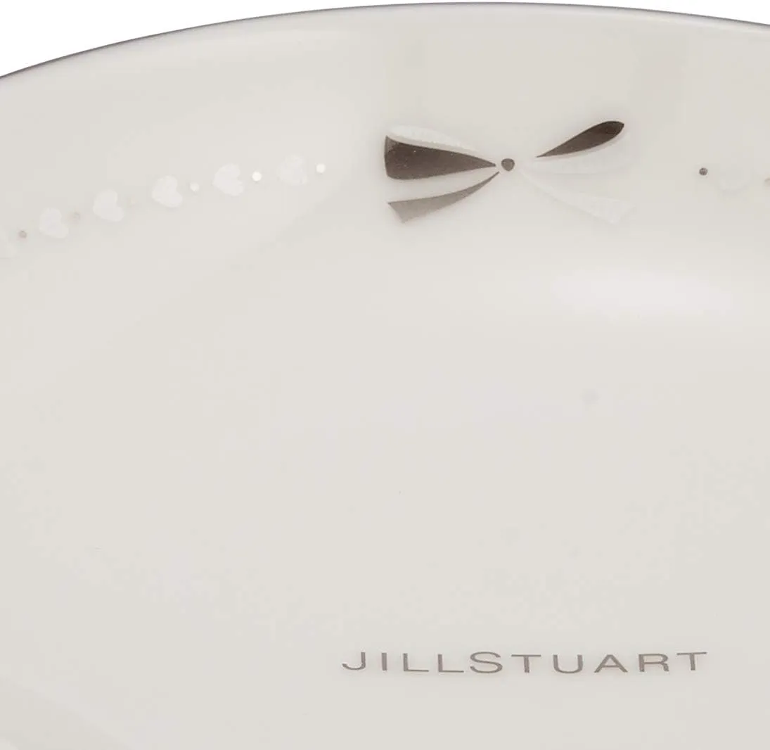 Narumi 41635-33452 Jill Stuart Plate Set, 3.5 inches (9 cm), White, Ribbon Pattern, Stylish, Cute, Wedding Gift, Set of 3, Made in Japan with Gift Box