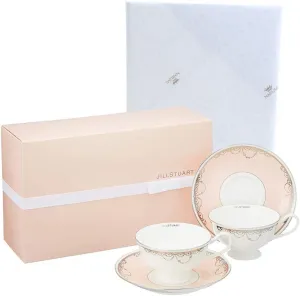 Narumi Jill STUART 51852-23116AZ Cup and Saucer Set, 6.8 fl oz (200 cc), Pink, Set of 2, Stylish, Cute, Wedding Gift, Tea, Coffee, Multi-purpose, Made in Japan, Gift Box Included, Wrapped