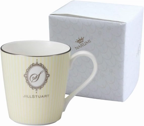 Narumi Jill STUART 51919-2773AZ Mug, Initial S, 9.8 fl oz (290 cc), Yellow Striped, Stylish, Cute, Wedding Gift, Gift, Made in Japan, Gift Box Included, Wrapped