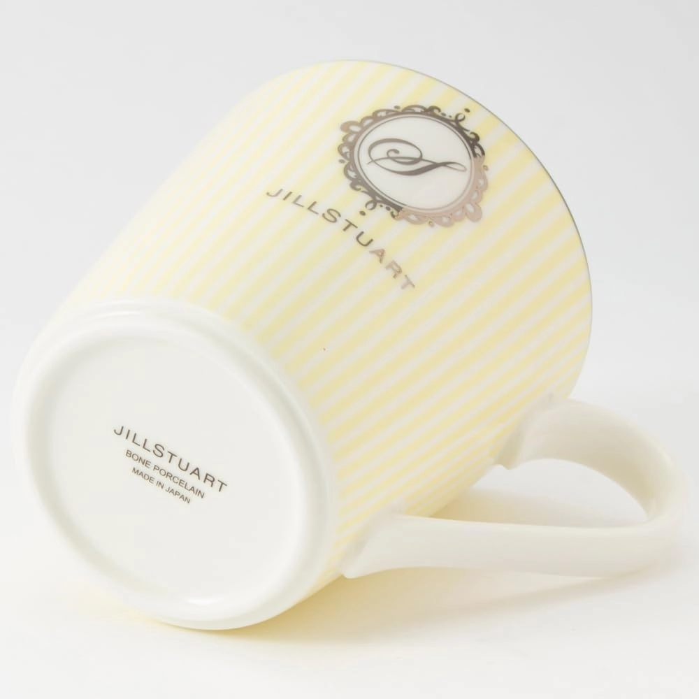 Narumi Jill STUART 51919-2773AZ Mug, Initial S, 9.8 fl oz (290 cc), Yellow Striped, Stylish, Cute, Wedding Gift, Gift, Made in Japan, Gift Box Included, Wrapped