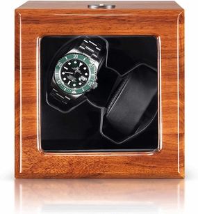 Natural Solid Wood Watch Winder Automatic Double Watch Winder Support USB, AC Adapter and Battery Powered Quite Motor Watch Winder for Automatic Watches