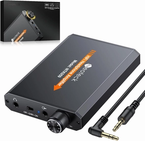 Neoteck Portable 3.5mm Headphone Amplifier Two-Stage Gain Switch, 16-150 Ohm, Aluminum Matte Surface