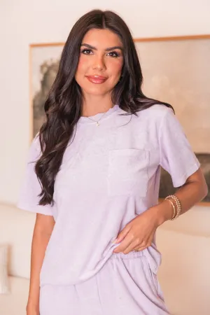 Never Looking Back Lilac Terry Lounge Tee FINAL SALE