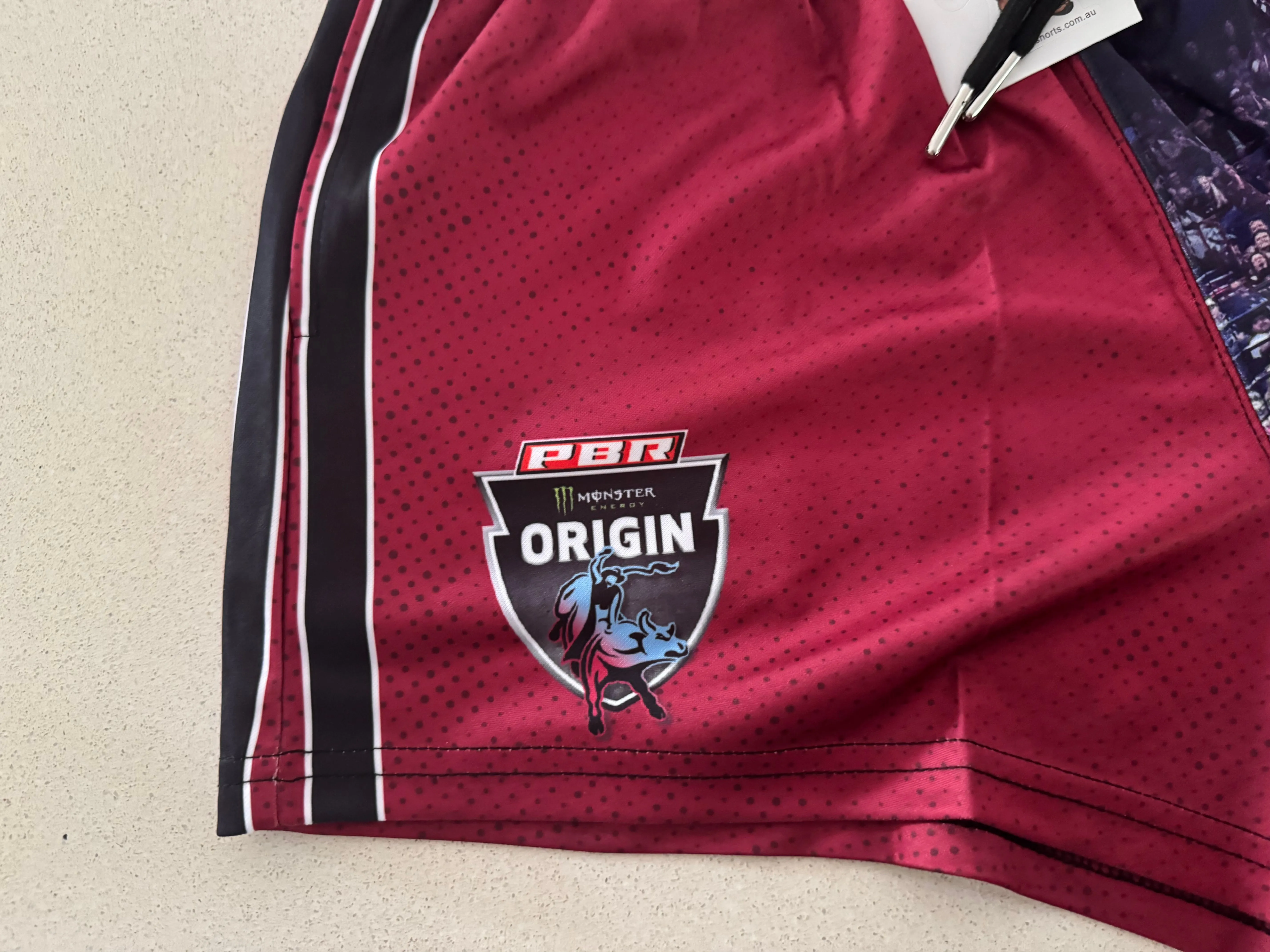 🔥NEW🔥 PBR ORIGIN Footy Shorts – QLD Maroons (With Pockets)