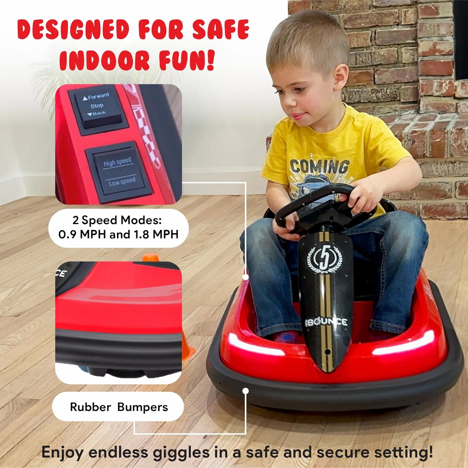 New-Bounce Bumper Car for Toddlers - Baby Bumper Cars - Electric Car for Kids Ages 1.5-4 Years