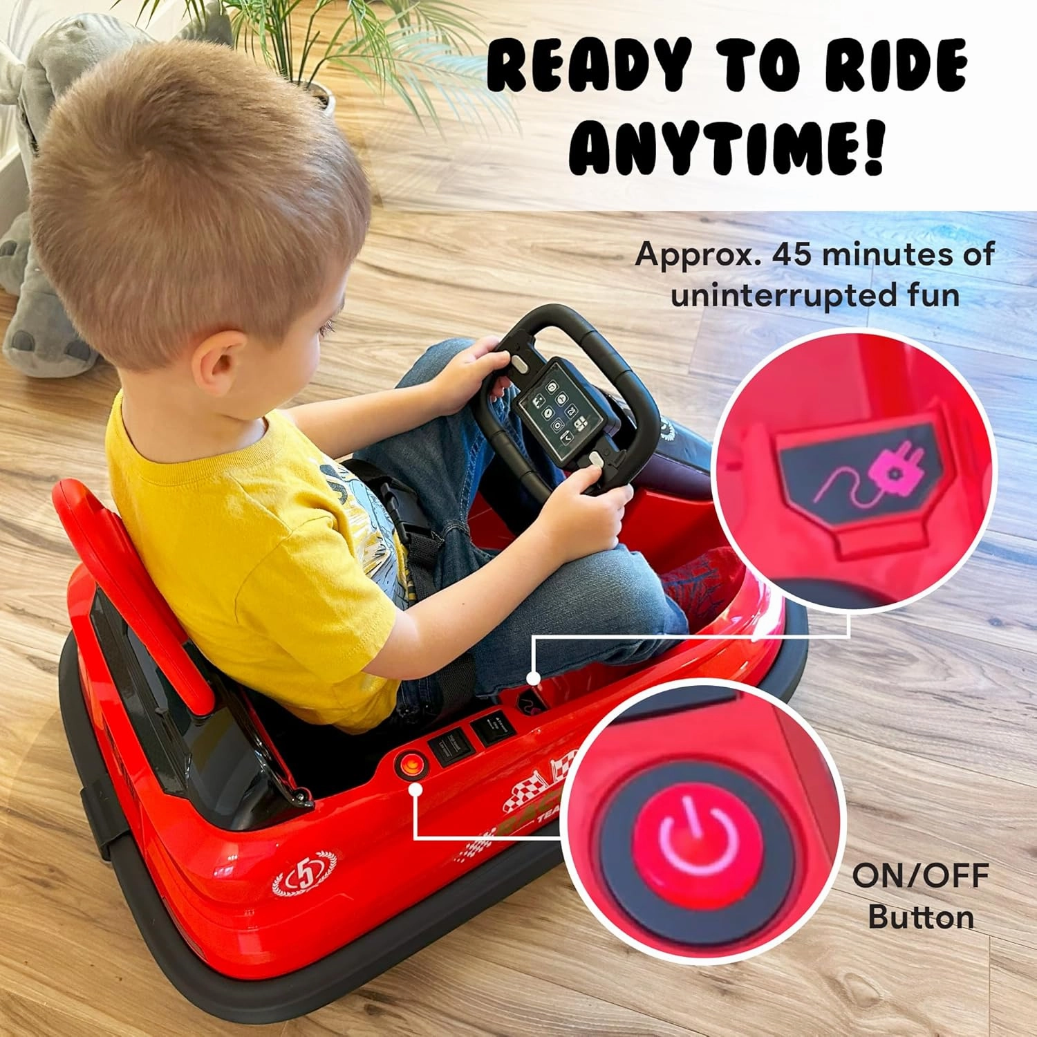 New-Bounce Bumper Car for Toddlers - Baby Bumper Cars - Electric Car for Kids Ages 1.5-4 Years