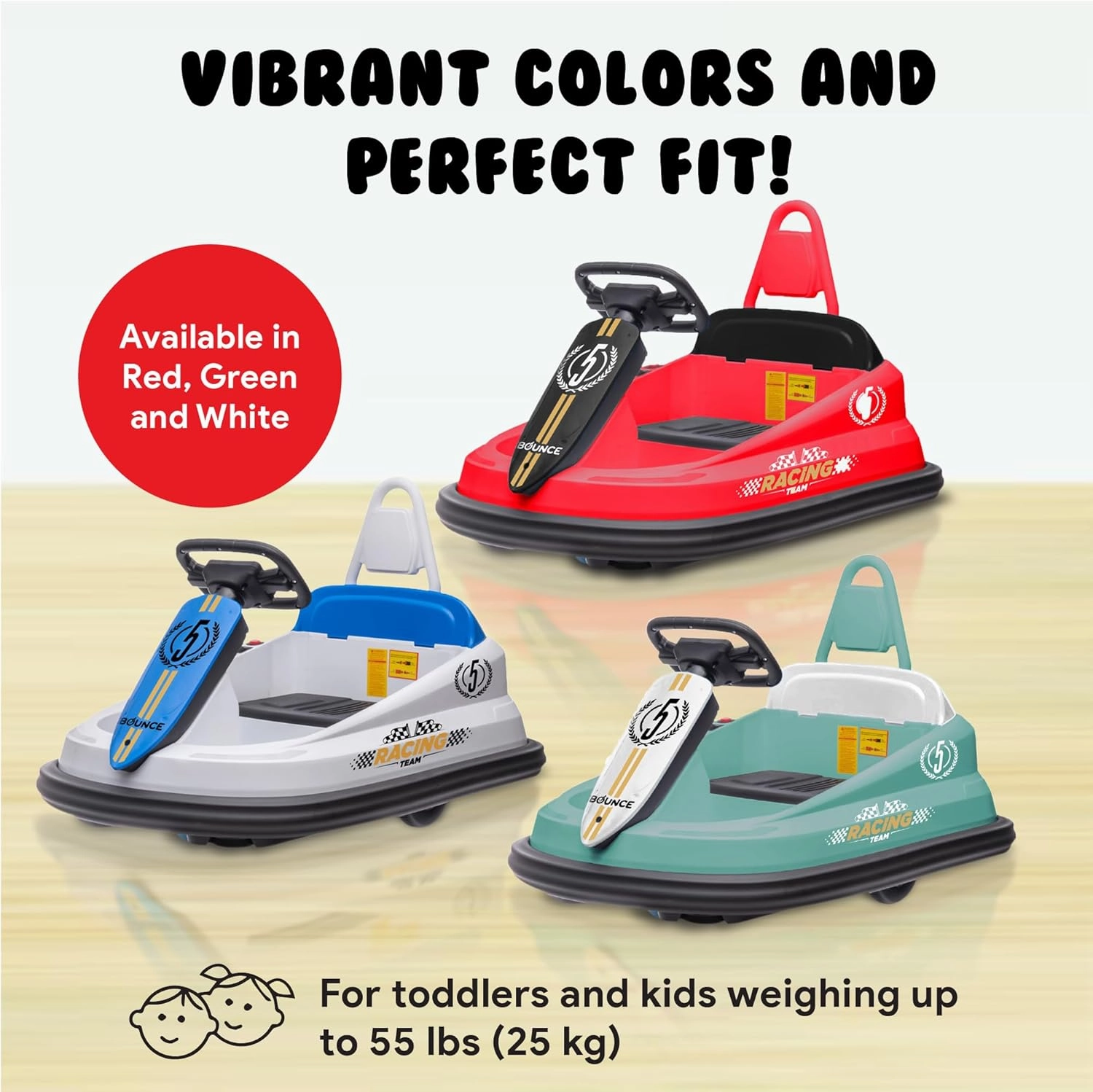 New-Bounce Bumper Car for Toddlers - Baby Bumper Cars - Electric Car for Kids Ages 1.5-4 Years