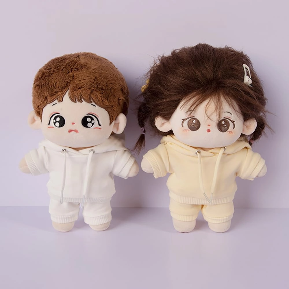 niannyyhouse Loose Solid Hoodie Jeans Glasses Tall Leather Shoes 10cm 15cm 20cm Plush Doll Clothes Soft Stuffed Plush Toy Dress Up Accessories (a10, 15cm)