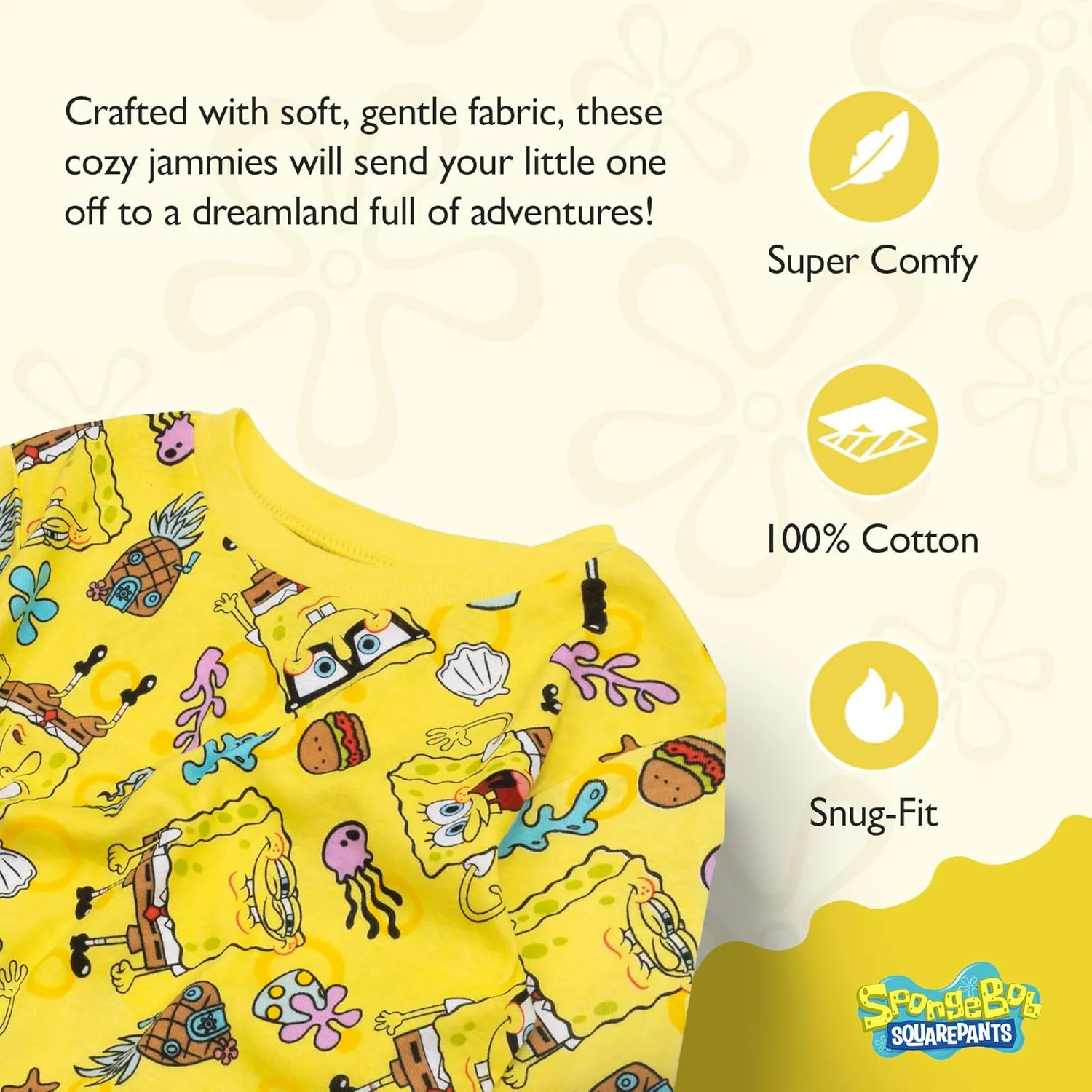 Nickelodeon Boys' 4-Piece Snug-fit Cotton Pajama Set, Soft & Cute for Kids