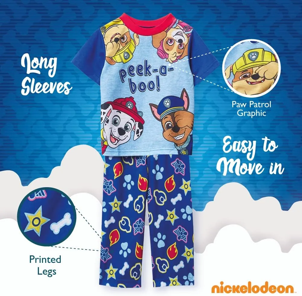 Nickelodeon Boys' Paw Patrol | Baby Shark 2-Piece Loose-fit Pajama Set, Soft & Cute for Kids