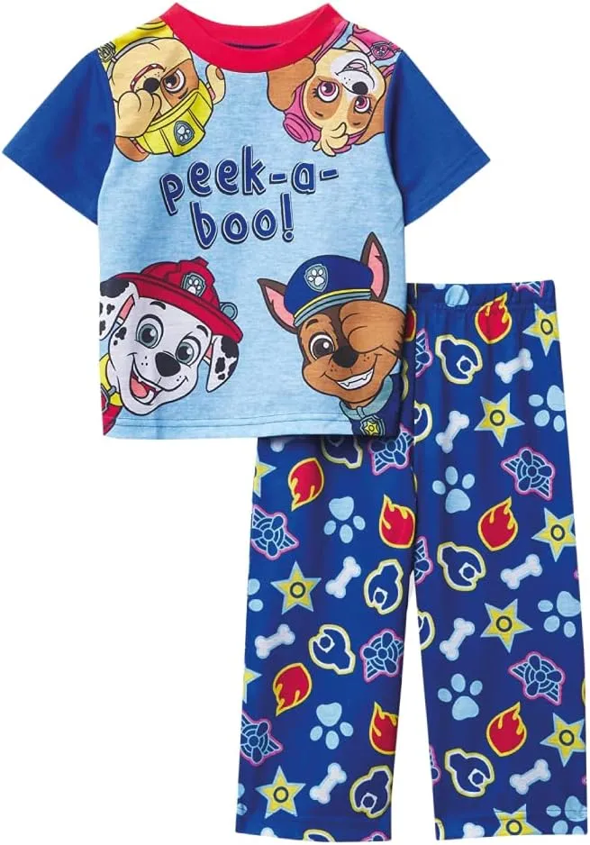 Nickelodeon Boys' Paw Patrol | Baby Shark 2-Piece Loose-fit Pajama Set, Soft & Cute for Kids