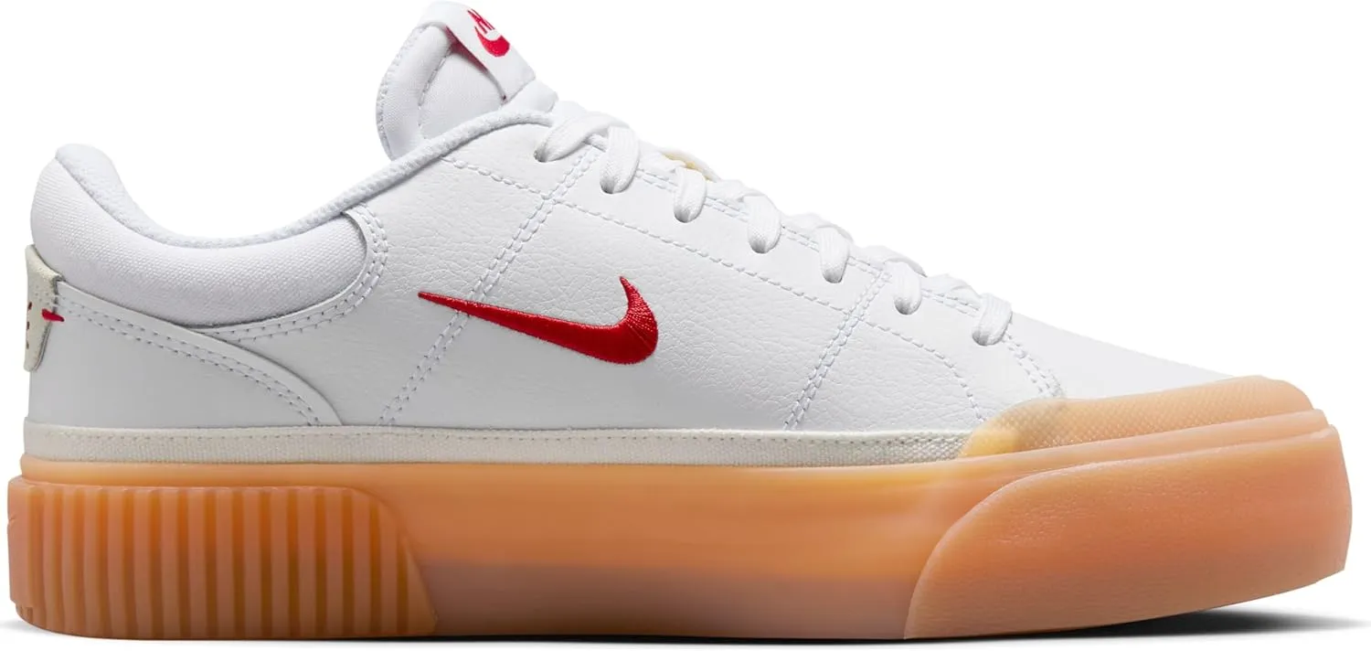 Nike Court Legacy Lift Women's Shoes (FV5526-103, White/Gum Yellow/Sail/University Red)