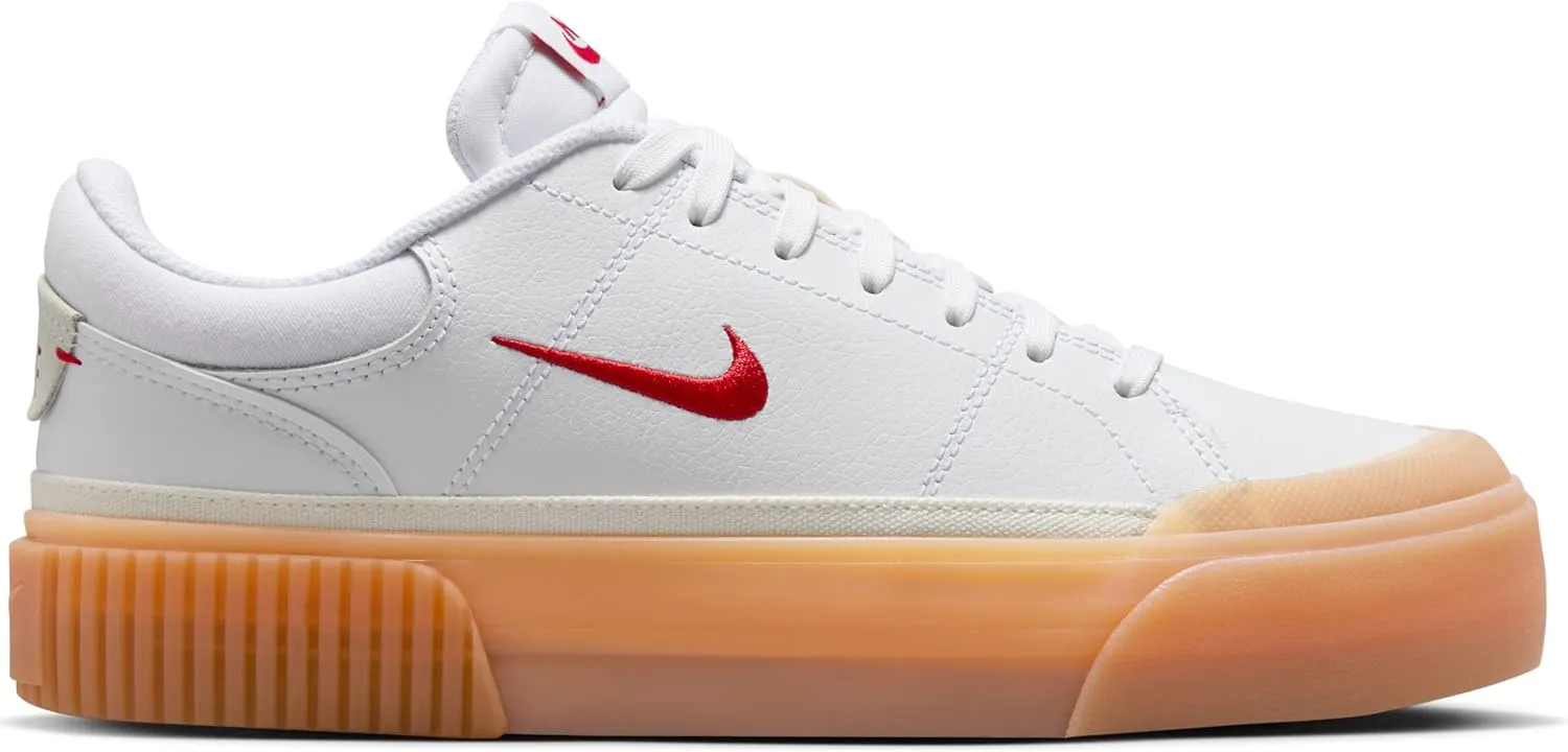 Nike Court Legacy Lift Women's Shoes (FV5526-103, White/Gum Yellow/Sail/University Red)