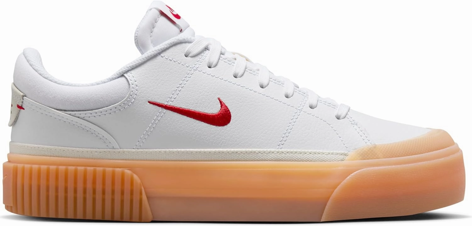 Nike Court Legacy Lift Women's Shoes (FV5526-103, White/Gum Yellow/Sail/University Red)