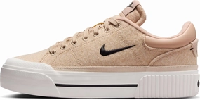 Nike Court Legacy Lift Women's Shoes (FZ2606-200, Hemp/Sail/Sanddrift/Black) Size 9