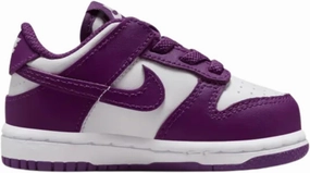 Nike Dunk Low Baby/Toddler Shoes (FB9107-110, White/White/Viotech) Size 10