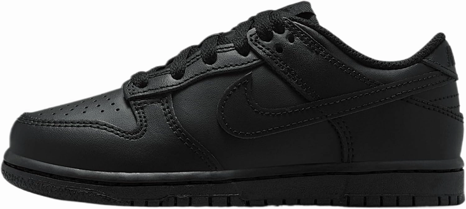 Nike Dunk Low Little Kids' Shoes (FB9108-009, Black/Black/Black)