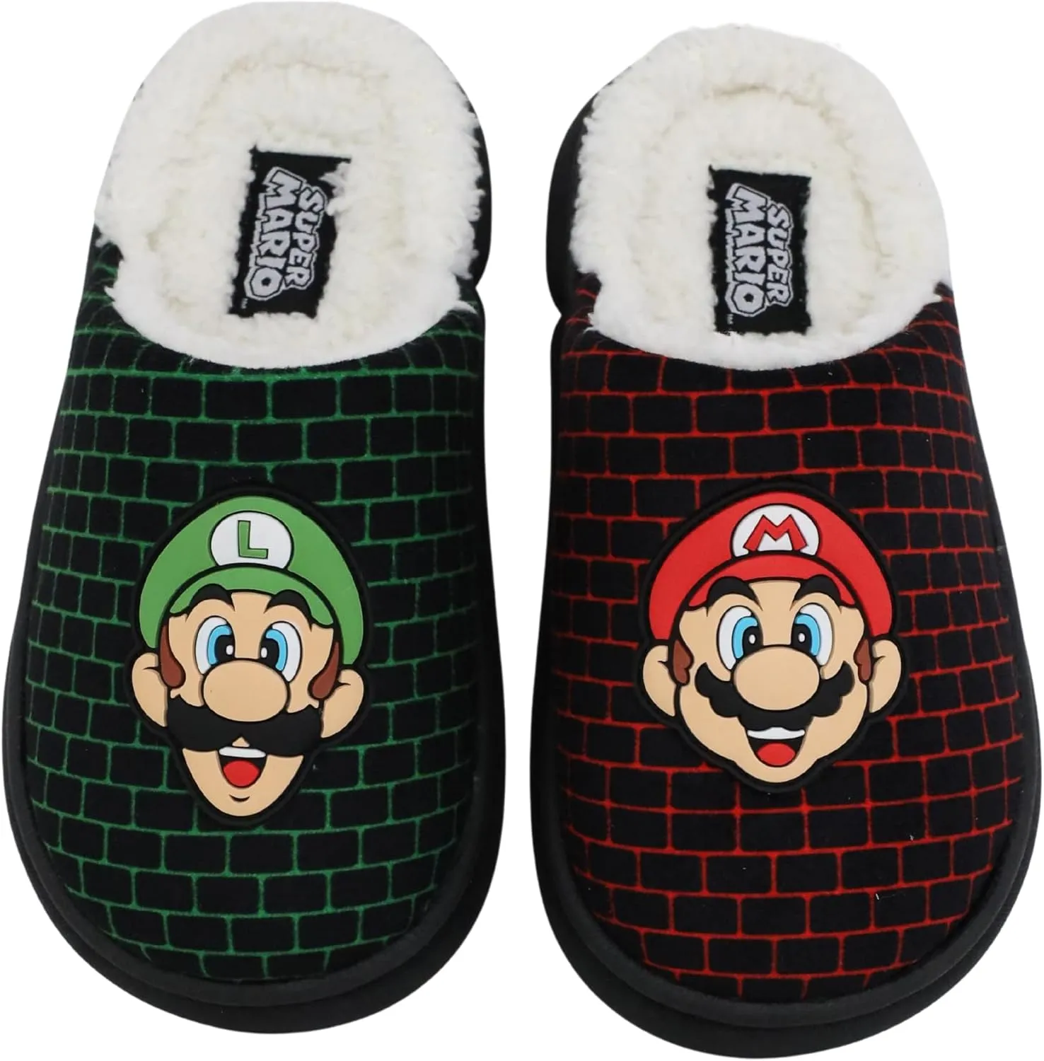 Nintendo Super Mario Bros Kids Cozy Indoor/Outdoor Slippers Shoes Sizes 9-3