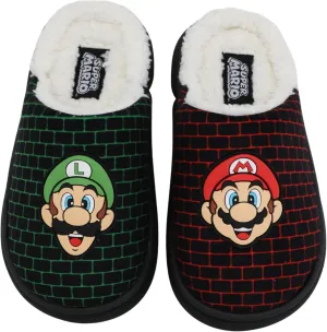 Nintendo Super Mario Bros Kids Cozy Indoor/Outdoor Slippers Shoes Sizes 9-3