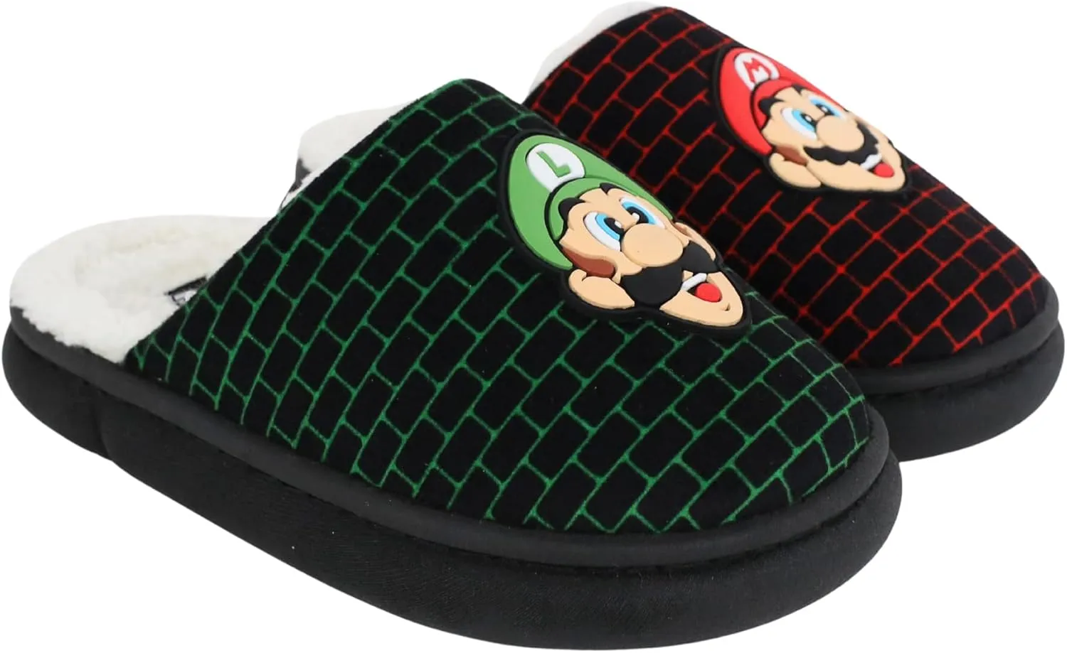 Nintendo Super Mario Bros Kids Cozy Indoor/Outdoor Slippers Shoes Sizes 9-3
