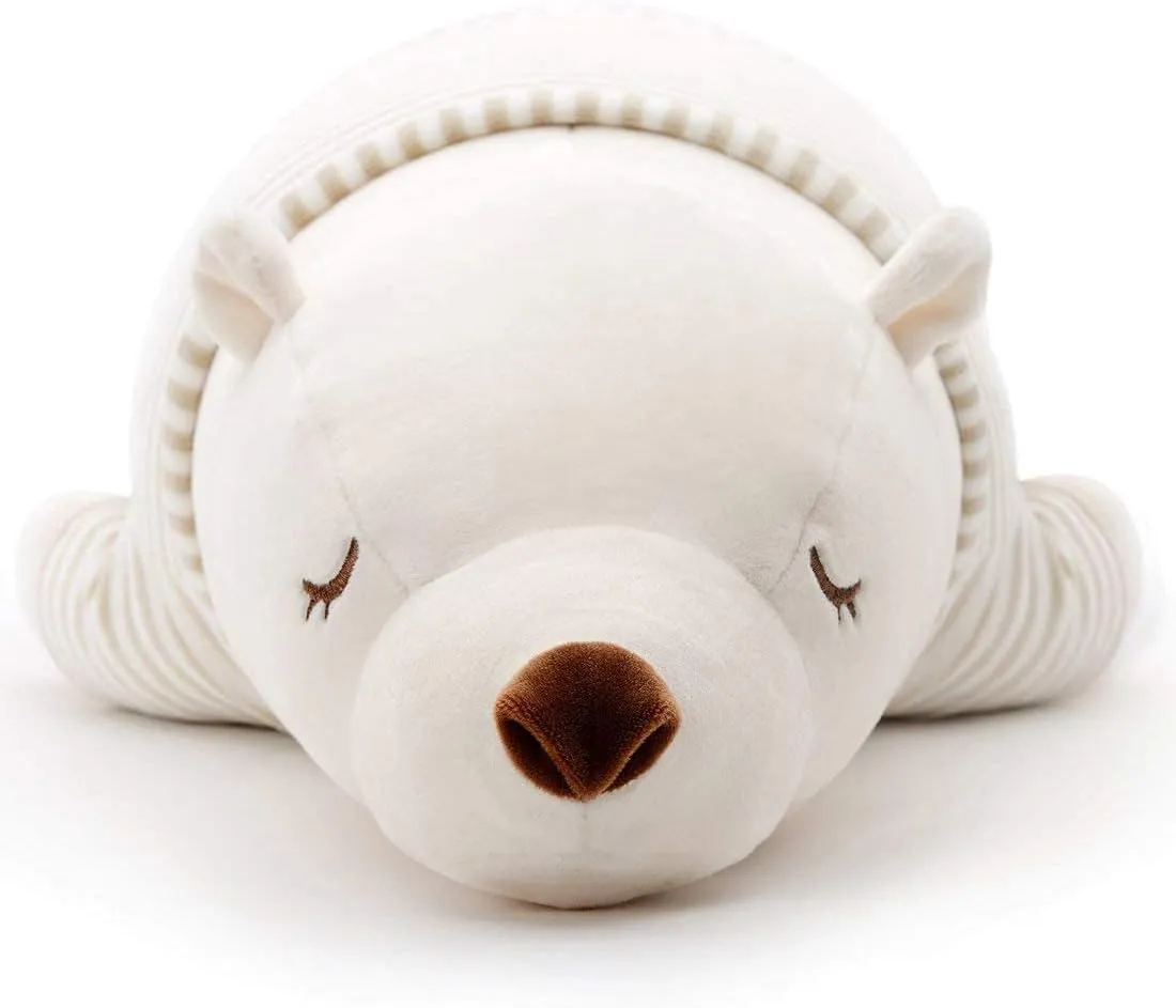 Niuniu Daddy 15" | 1.9 Pound Weighted Stuffed Animals Polar Bear in Large Plush Toy for Kids Kawaii Adorable Squishy Cuddle Pillow for Sleeping Hugging Christmas Birthday Gift for Girls Boys