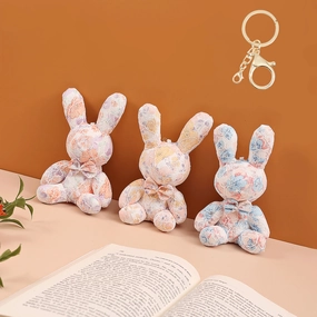 No Face Bunny Plush Keychain