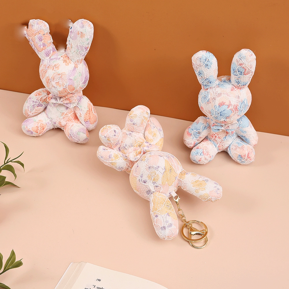 No Face Bunny Plush Keychain