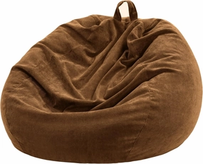 Nobildonna 3 ft Bean Bag Chair Cover (No Filler) 35"×43" Large Stuffed Animal Storage Bean Bag Washable Big Beanbag Chair Cover Premium Corduroy Bean Bag Cover for Adults,Kids,Coffee Brown 300L