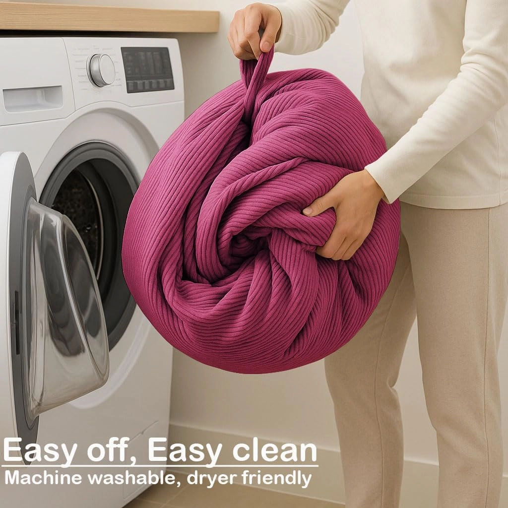 Nobildonna 3 ft Bean Bag Chair Cover (No Filler) 35"×43" Large Stuffed Animal Storage Bean Bag Washable Big Beanbag Chair Cover Premium Corduroy Bean Bag Cover for Adults,Kids,Rose Red 300L