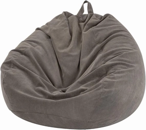 Nobildonna 3 ft Bean Bag Chair Cover (No Filler) 35"×43" Large Stuffed Animal Storage Bean Bag Washable Big Beanbag Chair Cover Premium Corduroy Bean Bag Cover for Adults,Kids,Warm Grey 300L