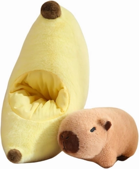 Nohito Cute Banana Capybara Plush Toy - 13.7'' Kawaii Capybara Stuffed Animal Soft Stuffed Capybara Banana Food Plushie Pillow Doll Toys