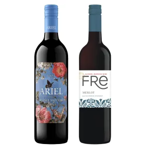 Non Alcoholic Wine 2 Pack Ariel Cabernet Sauvignon and Fre Merlot Business & Hol-iday Gift Ideas Sampler Pack