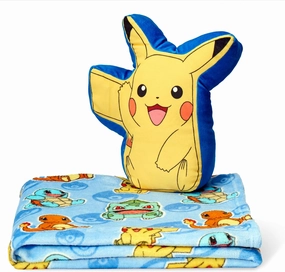 NORTHWEST Pokemon, Pikachu Cute, Silk Touch Throw and Hugger Set, 50 x 60 Inches