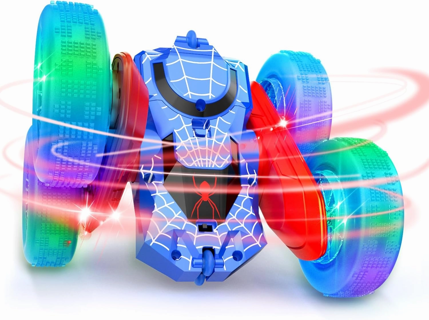 NQD Spider Remote Control Car- Double Sided 360°Rotate Mini RC Stunt Car with Wheel Lights, 4WD Off-Road RC Cars 2.4Ghz Indoor/Outdoor Rechargeable Toy Car for Boys Age 4-7 8-12 Birthday Xmas Gift