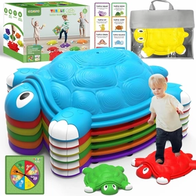 OCHIDO Stepping Stones for Kids Gifts 3 4 5 6 7  Year Old,6 Pcs Turtle Balance Stepping Stones Coordination Skills Obstacle Courses Sensory Toys for Toddlers Ages 3 4 5,Outdoor/Indoor Play Kids Gift