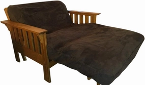 OctoRose Twin Size 39x75x8 inch 3 Side Zipper Classic Soft Micro Suede Futon Cover Sofa Daybed Mattress Slipcover (Chocolate Brown, Twin Size)