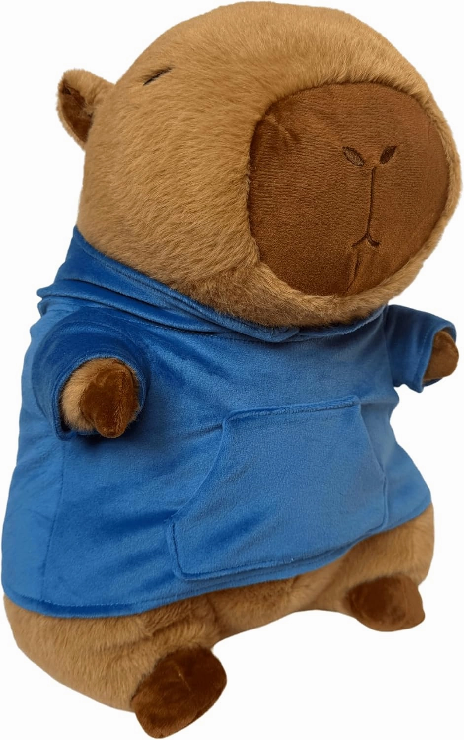 ODJO & CO Cute Capybara Plush (15”) - Adorable Huge Stuffed Capybara Plush Toy in an Ocean Blue Hoodie - Premium Quality, Soft & Stylish Stuffed Animal Pillow - Huggable & Fun Gift for Kids & Teens
