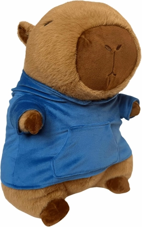 ODJO & CO Cute Capybara Plush (15”) - Adorable Huge Stuffed Capybara Plush Toy in an Ocean Blue Hoodie - Premium Quality, Soft & Stylish Stuffed Animal Pillow - Huggable & Fun Gift for Kids & Teens