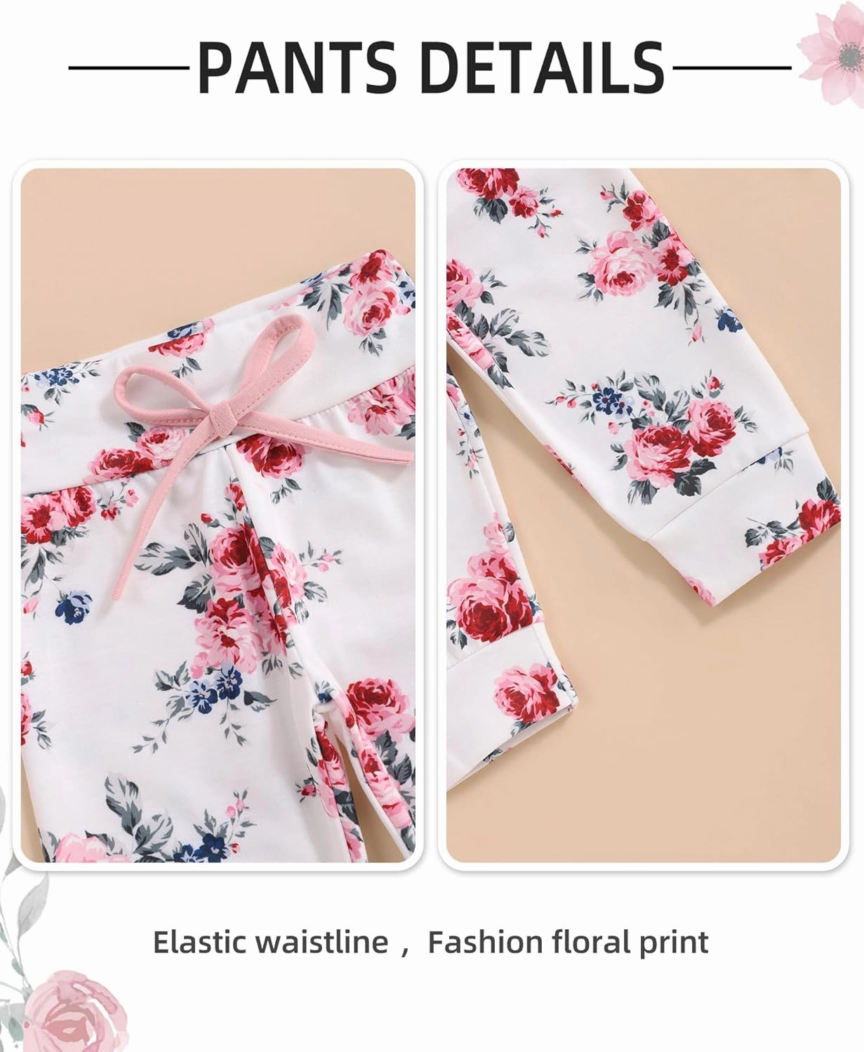 oklady Baby Girl Clothes,Hoodie Tops Floral Pant with Cute Headband Baby Girl Fall Outfits
