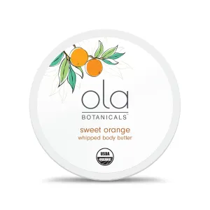 Ola Botanical Sweet Orange Whipped Body Butter, 4 Oz. (113 g), Deeply Hydrate & Nourish, Organic Shea Butter, Certified USDA Organic, Cruelty Free, Non-GMO, Dr. Mercola