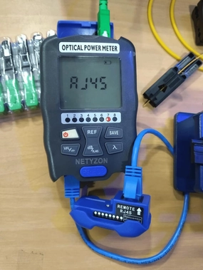 OPM mini, 4in1, VFL max15km -50~ 10dBm, Adapter FC LC. Optical Power Meter. Fiber Network Cable LAN Tester, Light, USB Rechargeable, Bag. Netyzon.