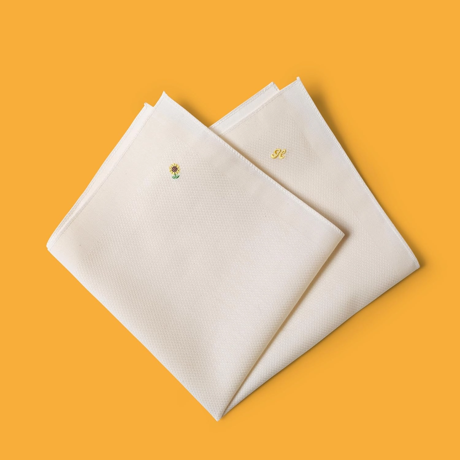 Organic Cotton Handkerchief, Every Hanky Plants a Tree, Embroidered Emoji, Dobby Weave, Made in Korea
