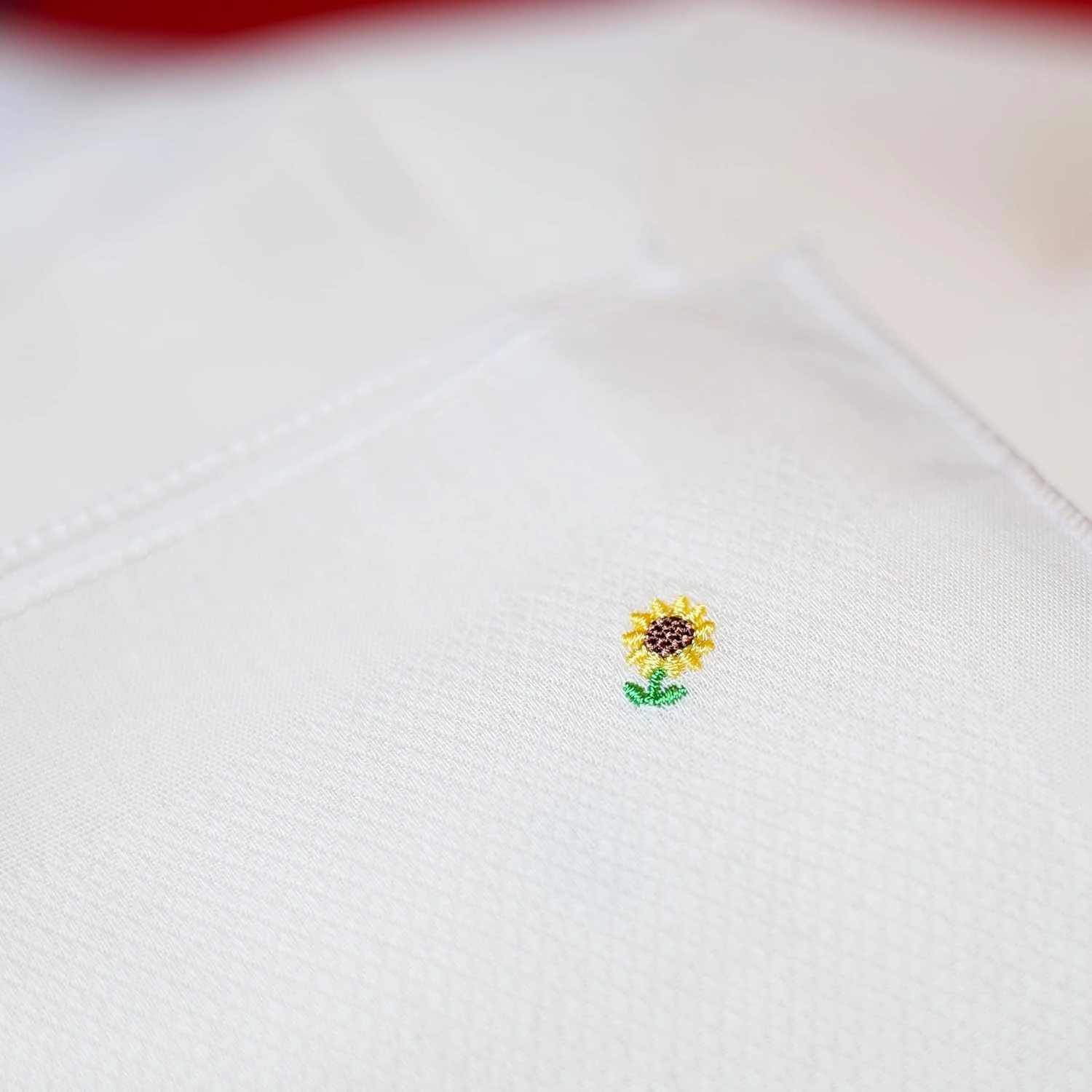 Organic Cotton Handkerchief, Every Hanky Plants a Tree, Embroidered Emoji, Dobby Weave, Made in Korea