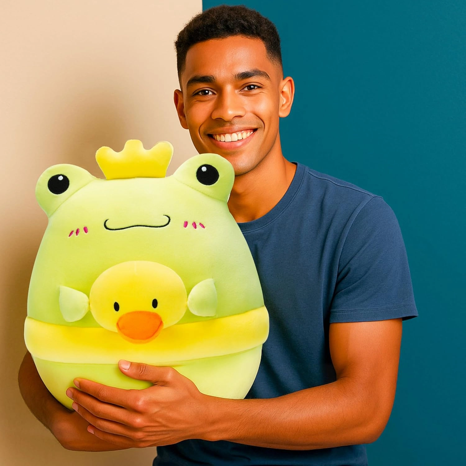 Original 13-inch Large Frog Plush Pillow Stuffed Animal Toy,Cute Soft Toys Fat Kawaii Hugging Pillows Big Size Cuddle Huggable Plushie,Gift for Kids Girls