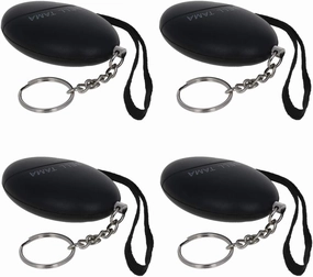 Othmro 4Pcs Safe Sound Personal Alarms 120DB Personal Security Alarm Keychains Emergency Safety Alarm Keychain with LED Lights for Women Men Children Elderly Black