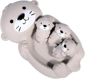 Otter Bath Toy Set, Child-Mother Otter Playset Tub Toy, 1 Mother Otter and 3 Baby Otters Water Toy Bathtub Otter Toy Set Otters Family Floating Toy for Babies