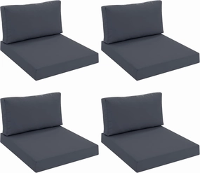 Outdoor Chair Cushions for Patio Furniture with Waterproof Detachable Cover, Deep Seat Couch Cushion Replacement and Backrest Pillow for Sectional Sofa, 25.6 x 25.6 Inch, Dark Grey, Set of 4